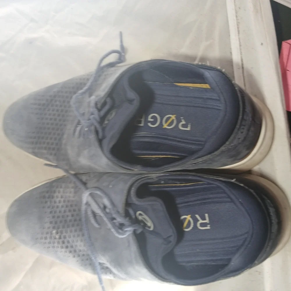 Cole‎ Haan Zerogrand Navy Blue Perforated Suede Oxford Shoes Mens 10W C23806